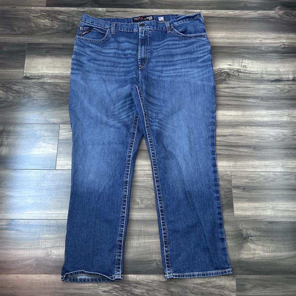 Ariat Jeans Mens 44x32 FR M4 Relaxed Boot Blue Work Denim Fire Resistant CAT2